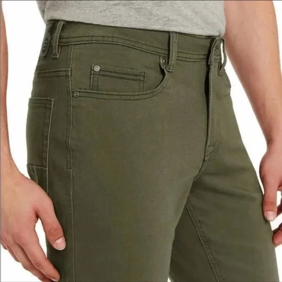 Buffalo David Bitton Archer Slim Stretch 5 Pocket Pant Green - Picture 3 of 9